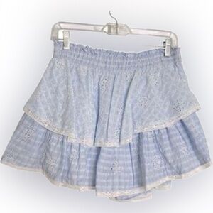 American Eagle Outfitters Light Blue Tiered Mini Skirt XS